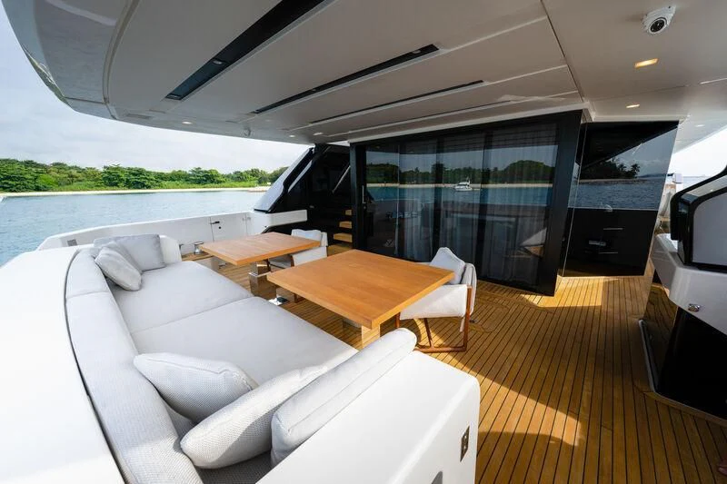 inside of a car aboard DA MOON Yacht for Sale
