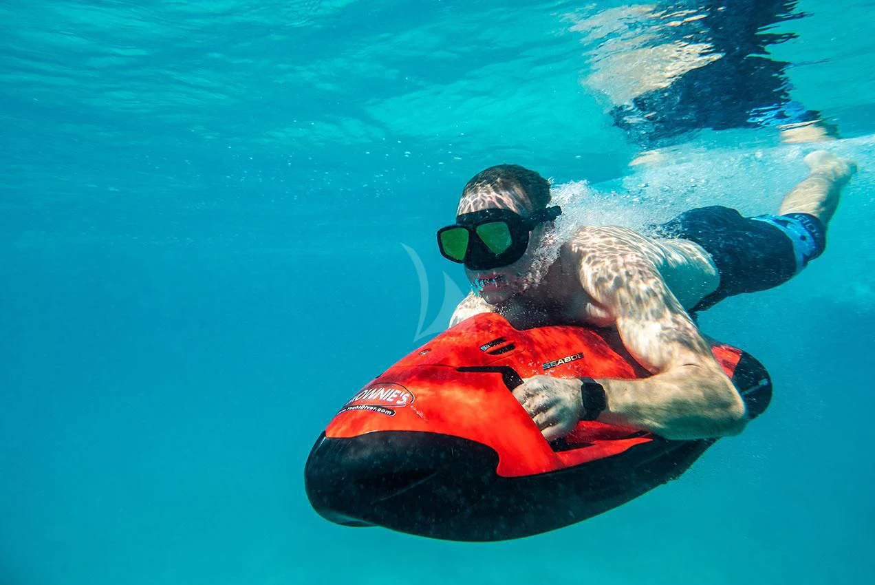 a person swimming in a pool aboard GRADE I Yacht for Charter