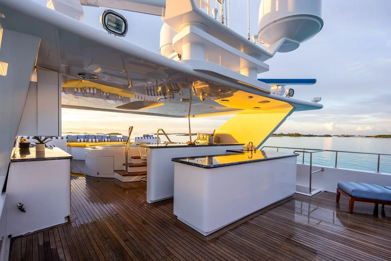 a boat on a deck aboard GRADE I Yacht for Charter