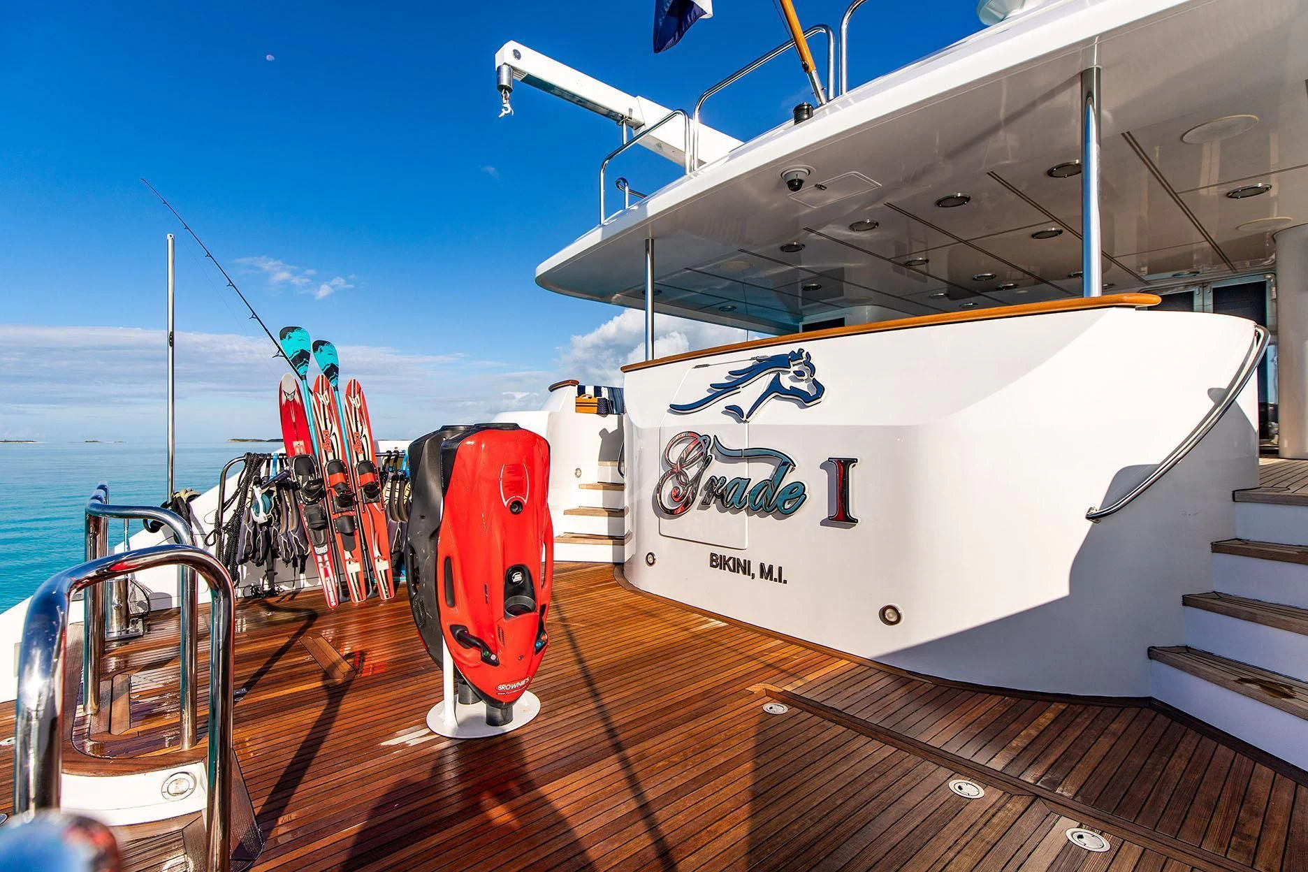 a boat on the water aboard GRADE I Yacht for Charter