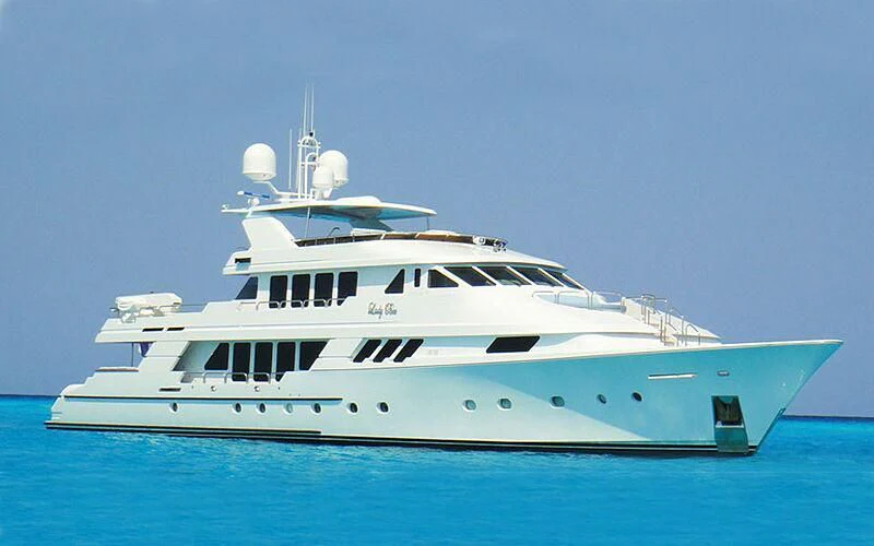 a white yacht in the water aboard GRADE I Yacht for Charter