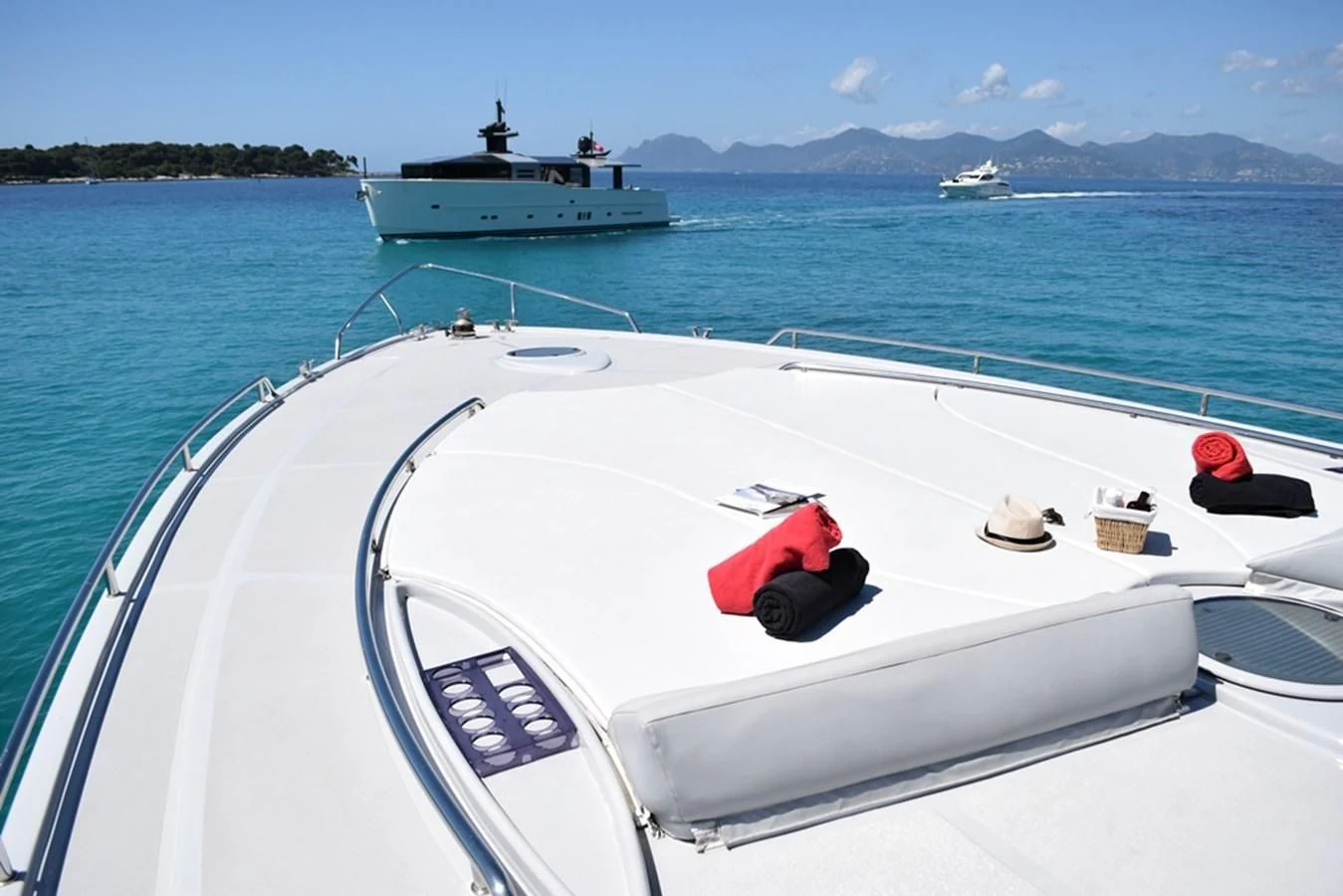 a person lying on a boat aboard SUR L'ONDE 2 Yacht for Sale