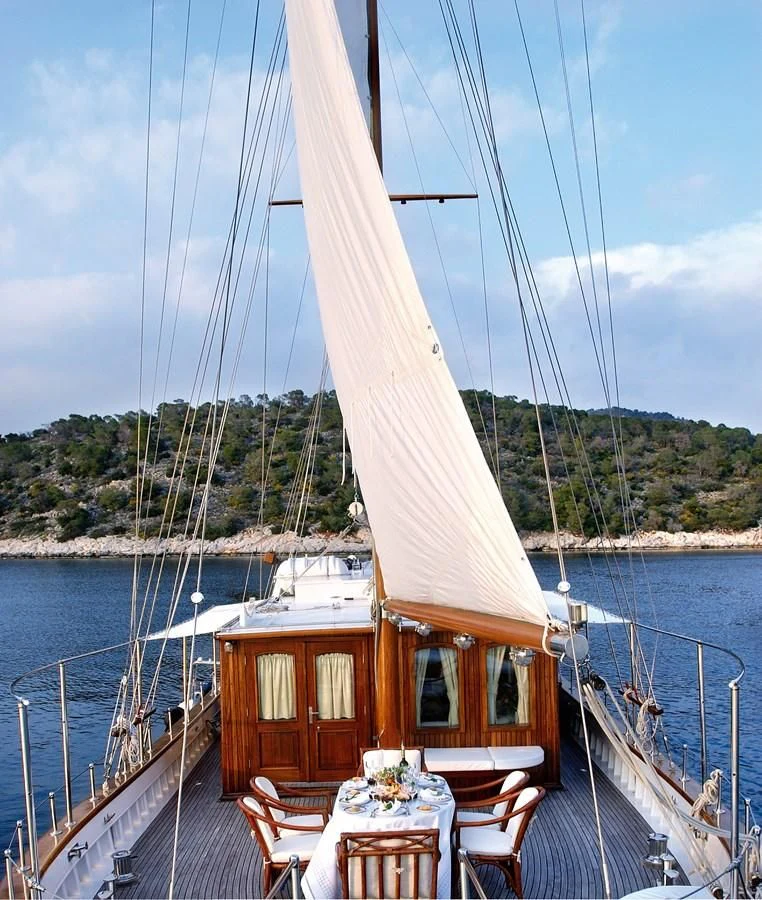 a boat on a body of water aboard LIANA H Yacht for Charter