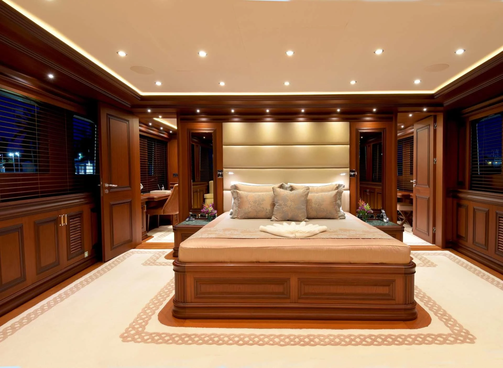 a large hotel room aboard OMNIA 1 Yacht for Sale