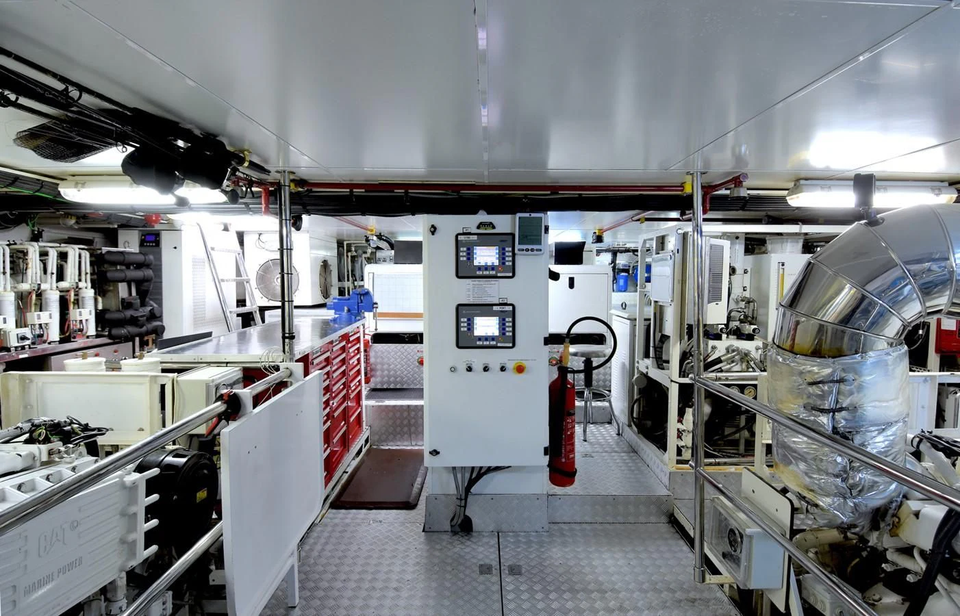 a room with several machines aboard OMNIA 1 Yacht for Sale