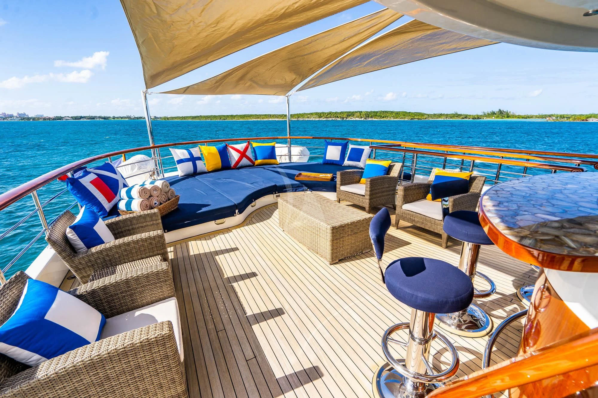 a boat on a deck aboard OMNIA 1 Yacht for Sale