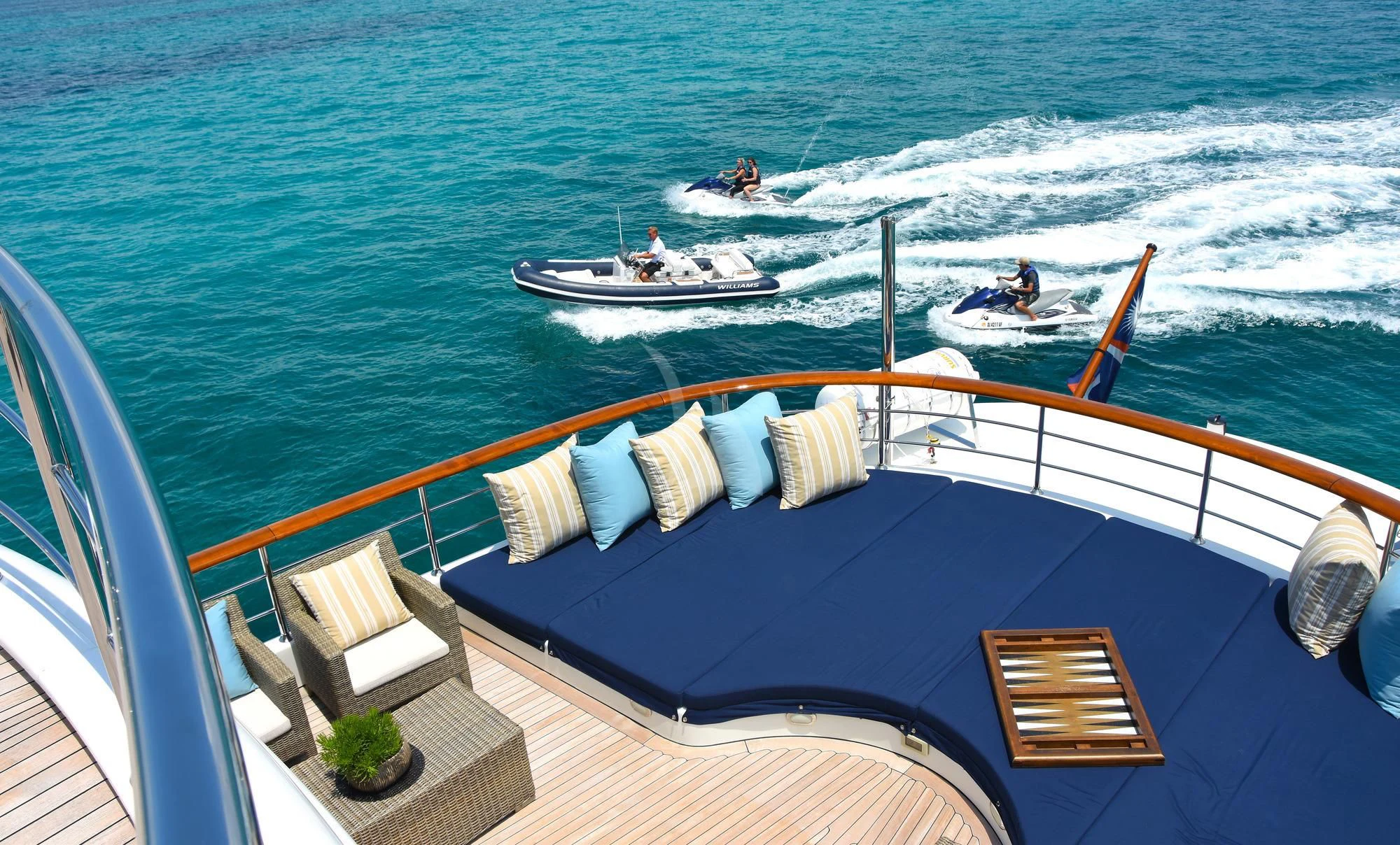 a boat on the water aboard OMNIA 1 Yacht for Sale