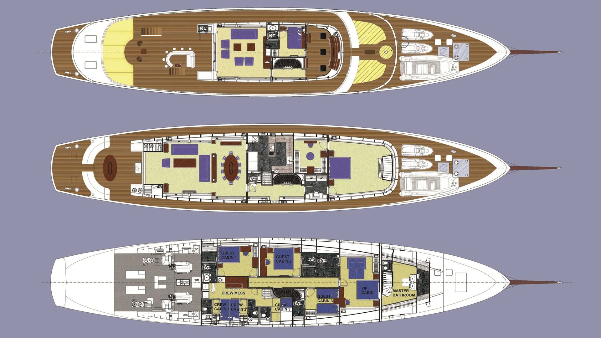 engineering drawing aboard OMNIA 1 Yacht for Sale