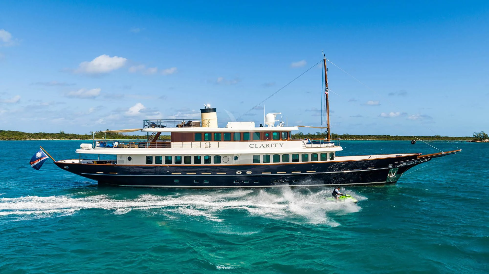 a boat on the water aboard OMNIA 1 Yacht for Sale