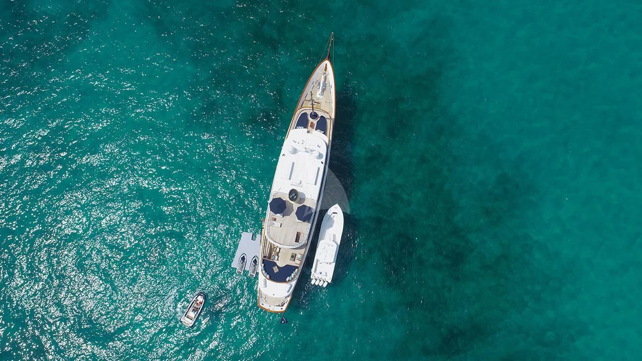 a boat in the water aboard OMNIA 1 Yacht for Sale