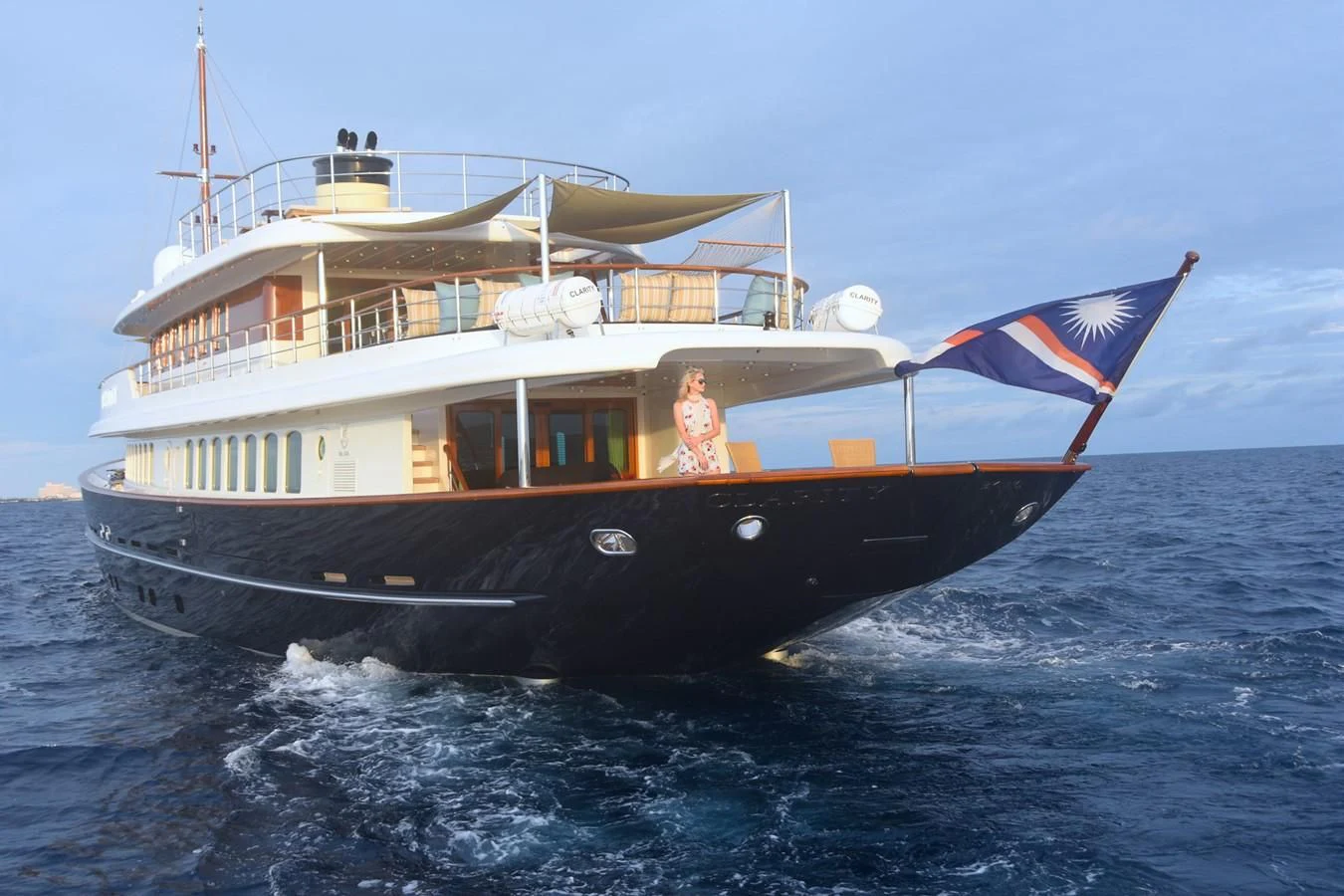 a boat on the water aboard OMNIA 1 Yacht for Sale