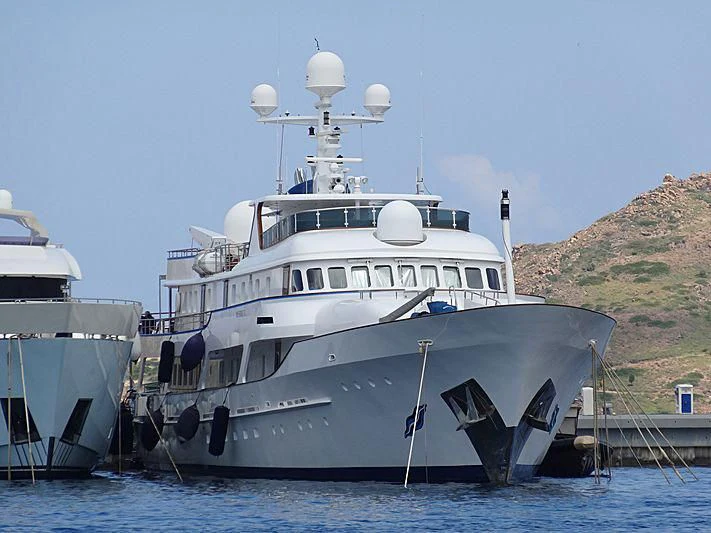 a couple of boats sit in the water aboard MESERRET II Yacht for Sale