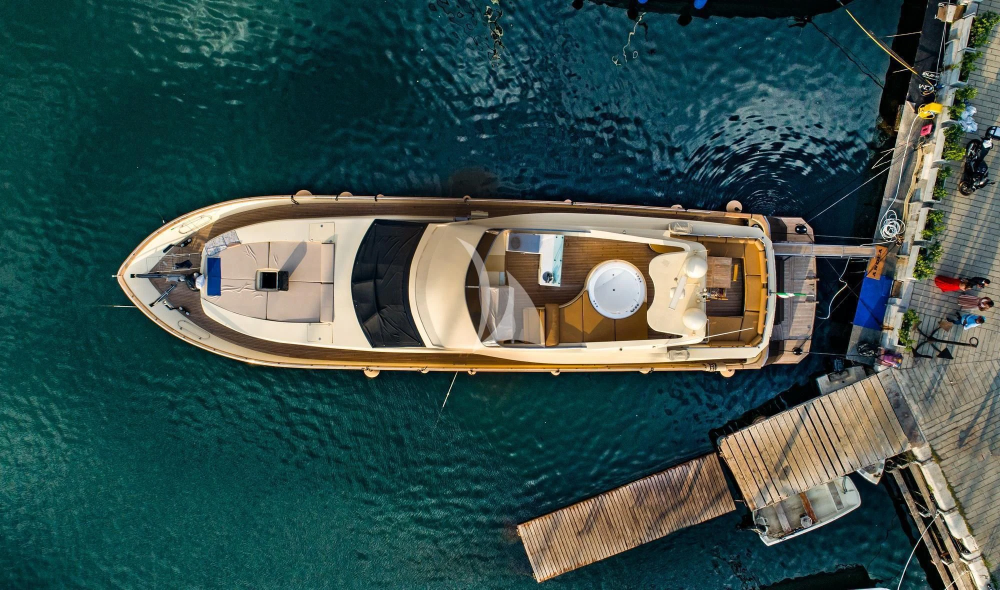 a large boat on the water aboard ANDEA Yacht for Sale