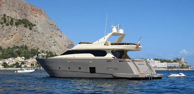 a white yacht in the water aboard ANDEA Yacht for Sale