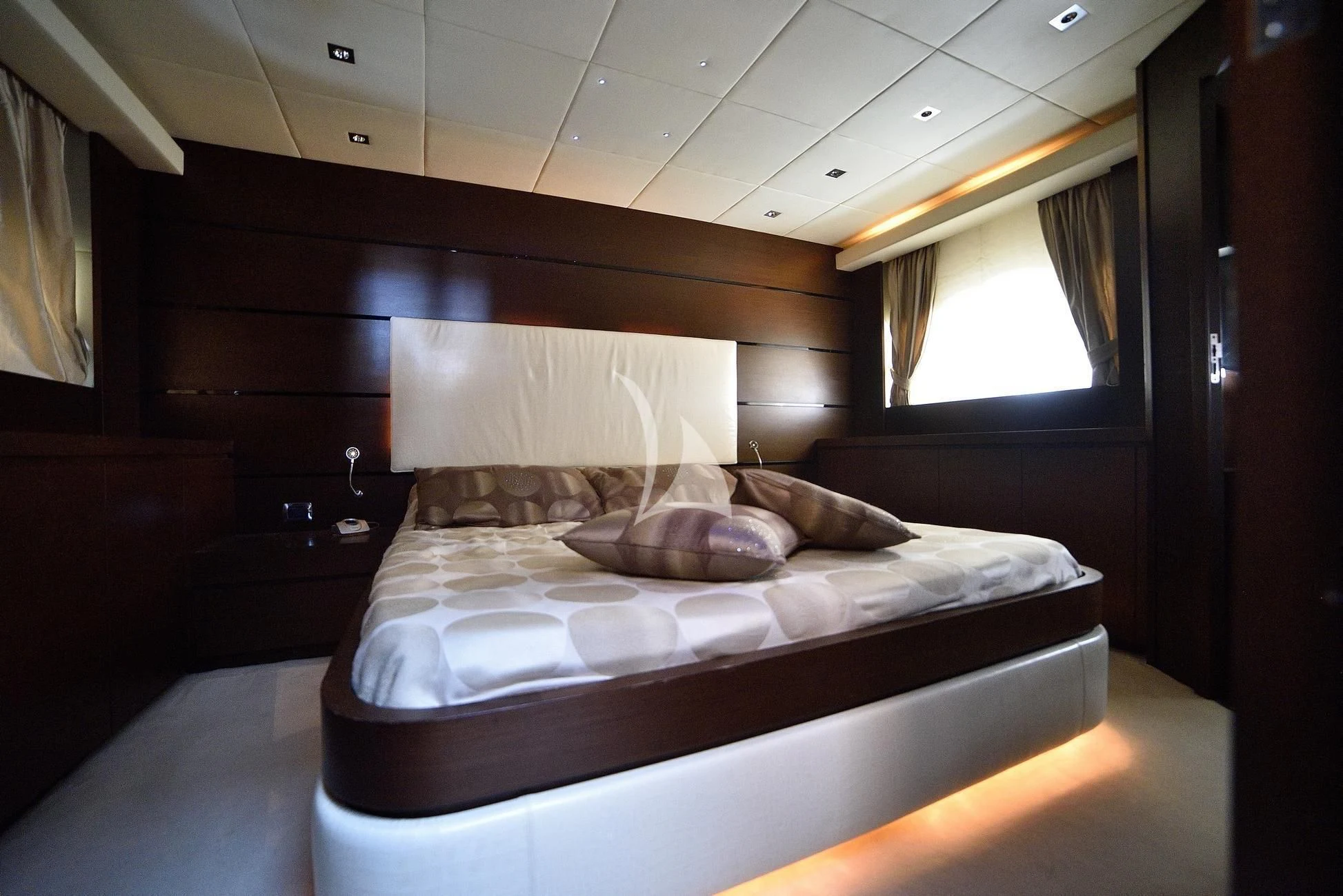 a bed in a room aboard ANDEA Yacht for Sale