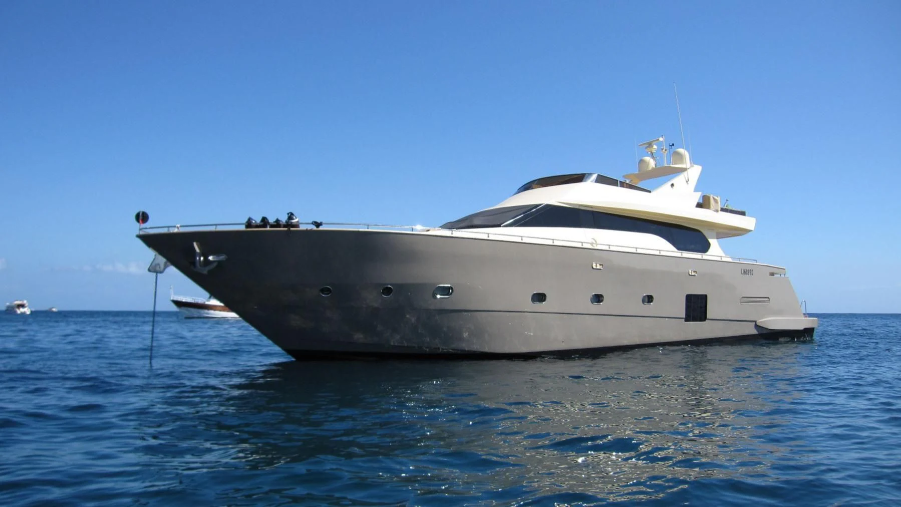 a large white yacht in the water aboard ANDEA Yacht for Sale