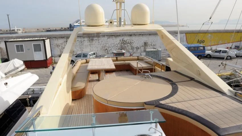 a deck with a large white building and a large white building with a dome and a large white aboard ANDEA Yacht for Sale