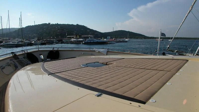 a boat docked at a pier aboard ANDEA Yacht for Sale