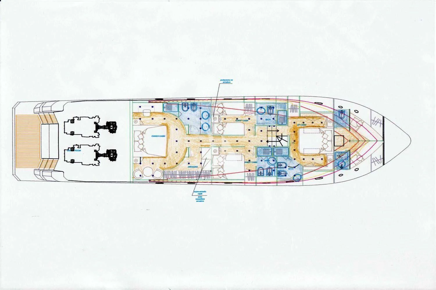 diagram aboard ANDEA Yacht for Sale