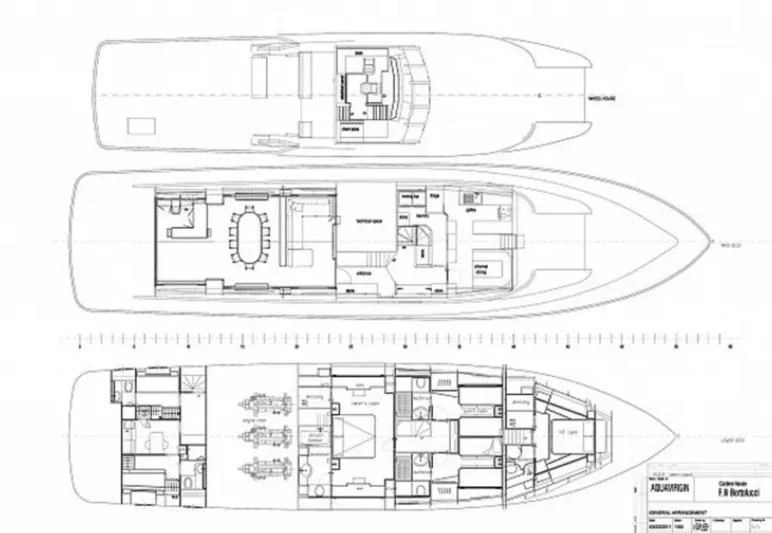 diagram, engineering drawing aboard AQUA VIRGIN Yacht for Sale
