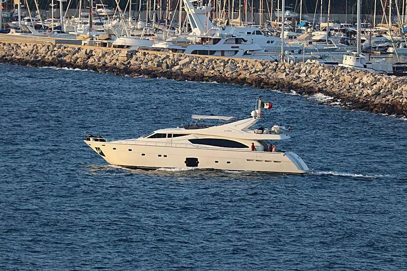 a boat on the water aboard S'VIDA Yacht for Sale