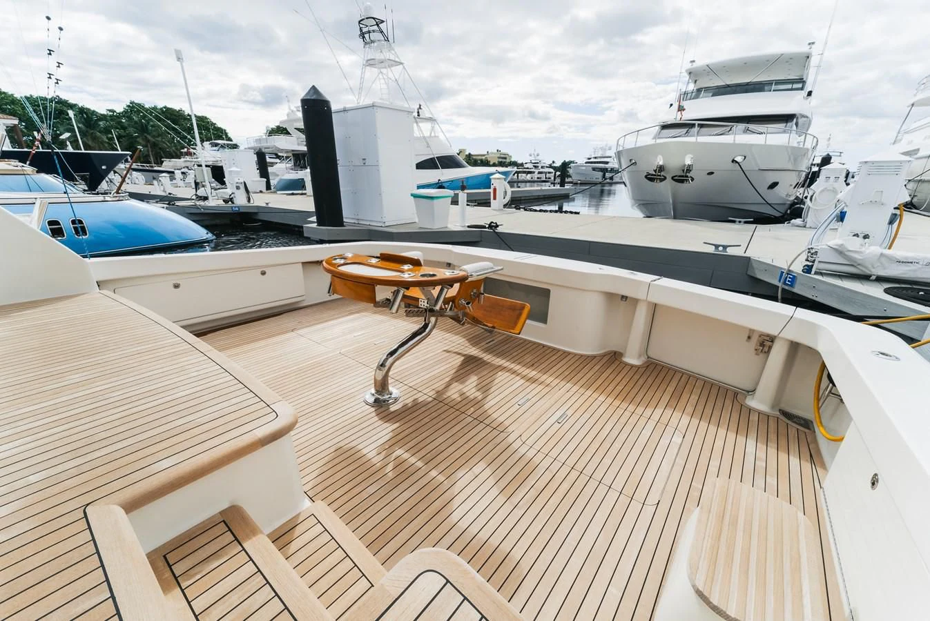 a deck with a deck and boats aboard RHINO FISH Yacht for Sale