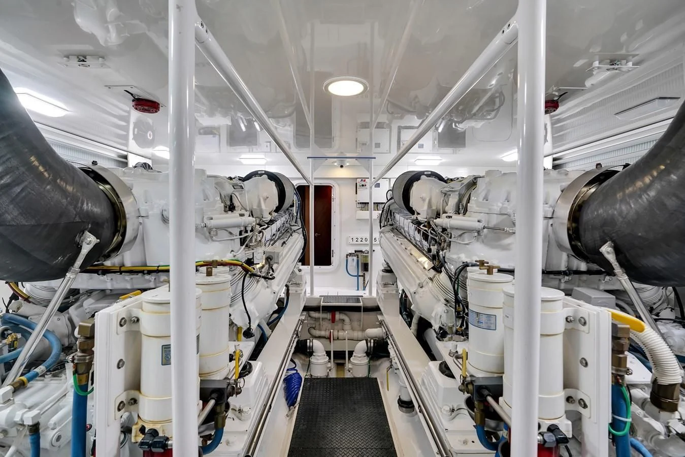a large white machine in a factory aboard RHINO FISH Yacht for Sale