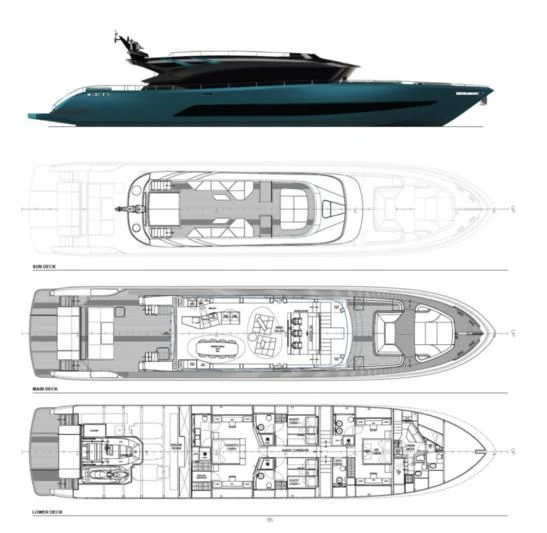 diagram aboard 50 SHADES OF PLAY Yacht for Sale