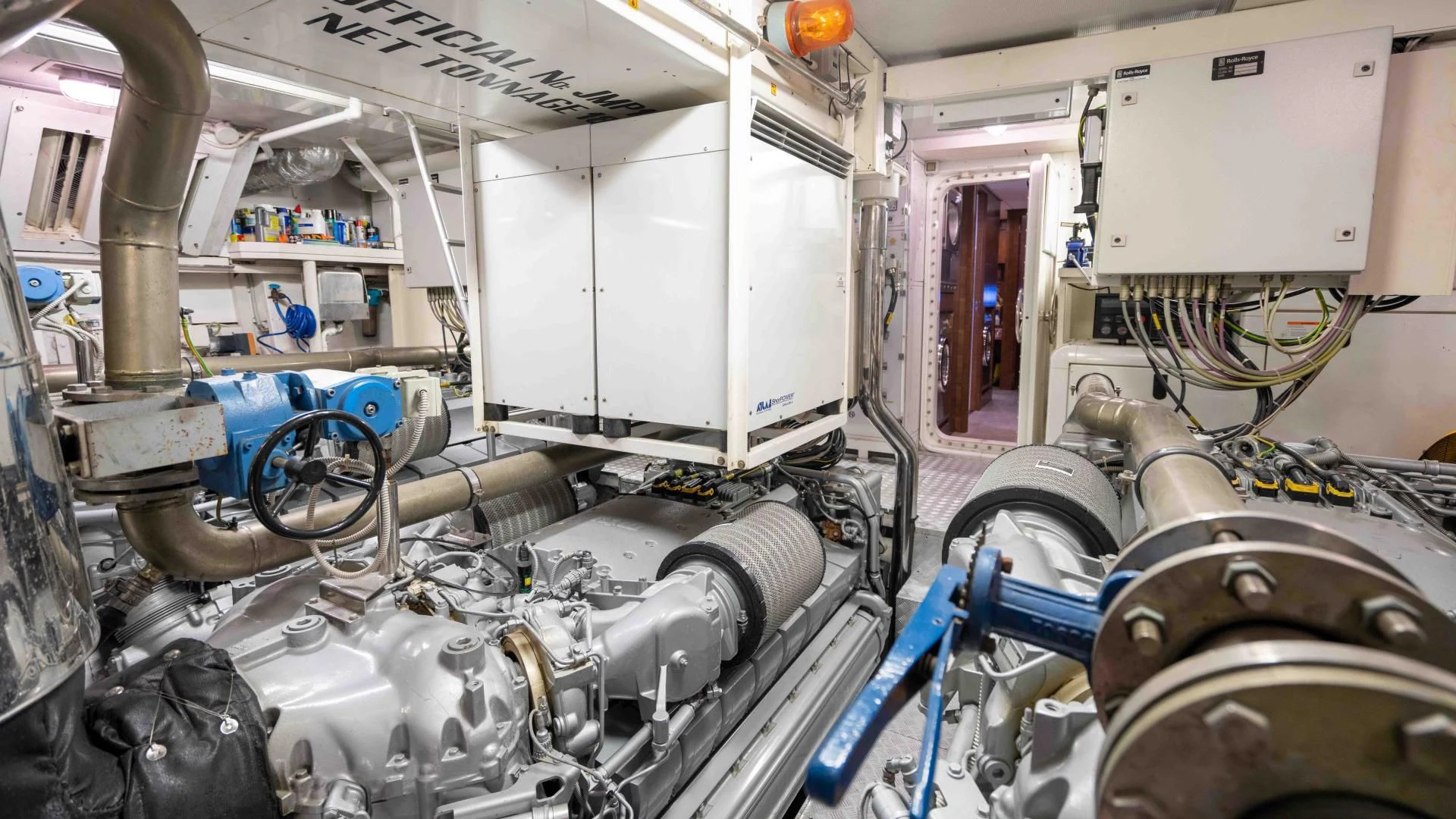 a machine with a large machine aboard ENCORE Yacht for Sale