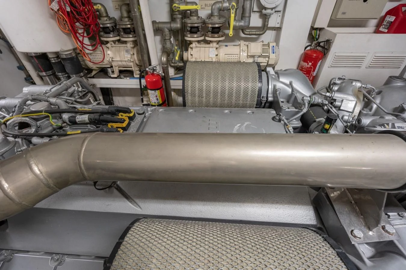 a close-up of a car engine aboard ENCORE Yacht for Sale