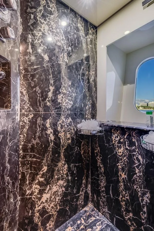 a wall with a hole in it aboard ENCORE Yacht for Sale