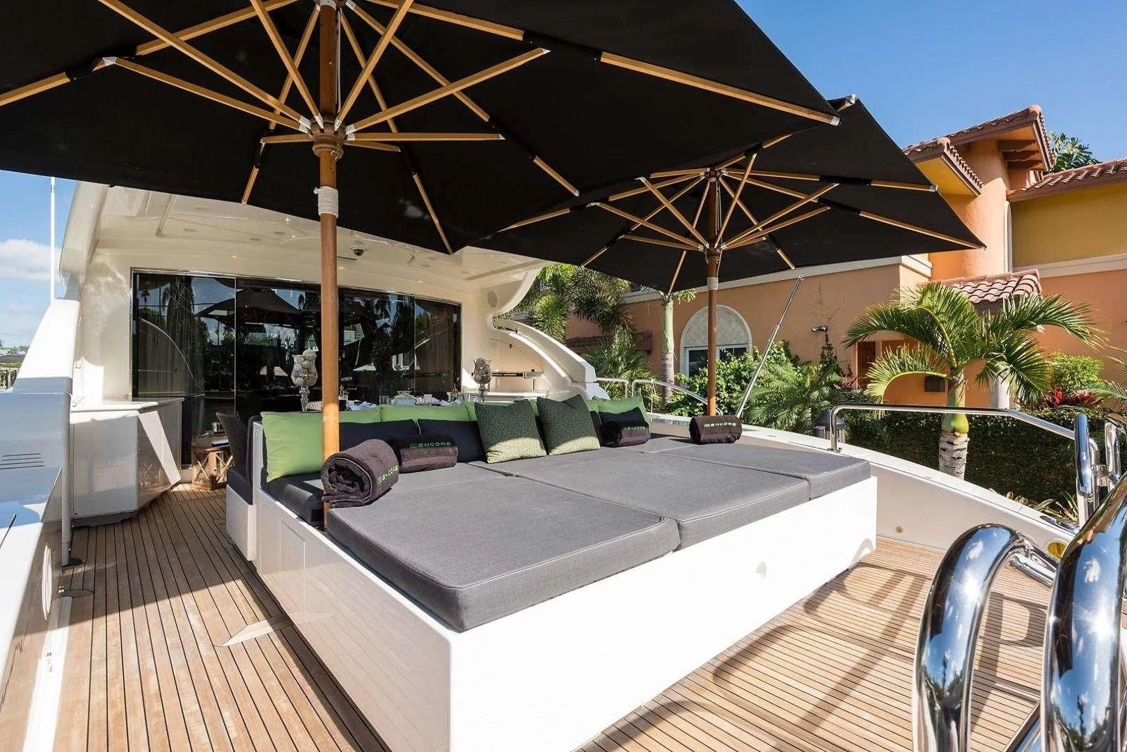a pool on a deck aboard ENCORE Yacht for Sale