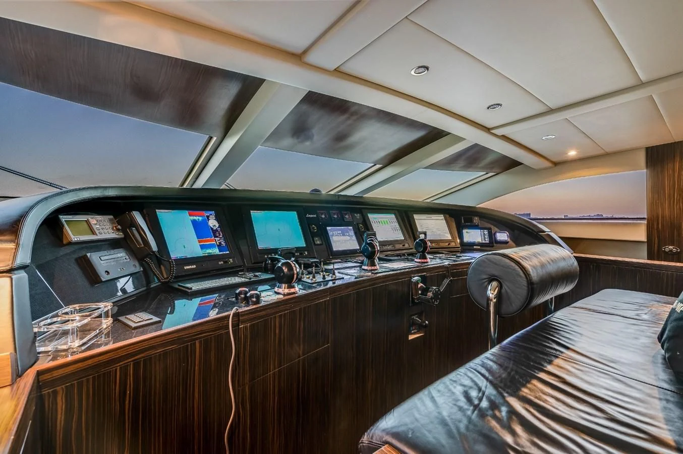 a room with computers and monitors aboard ENCORE Yacht for Sale