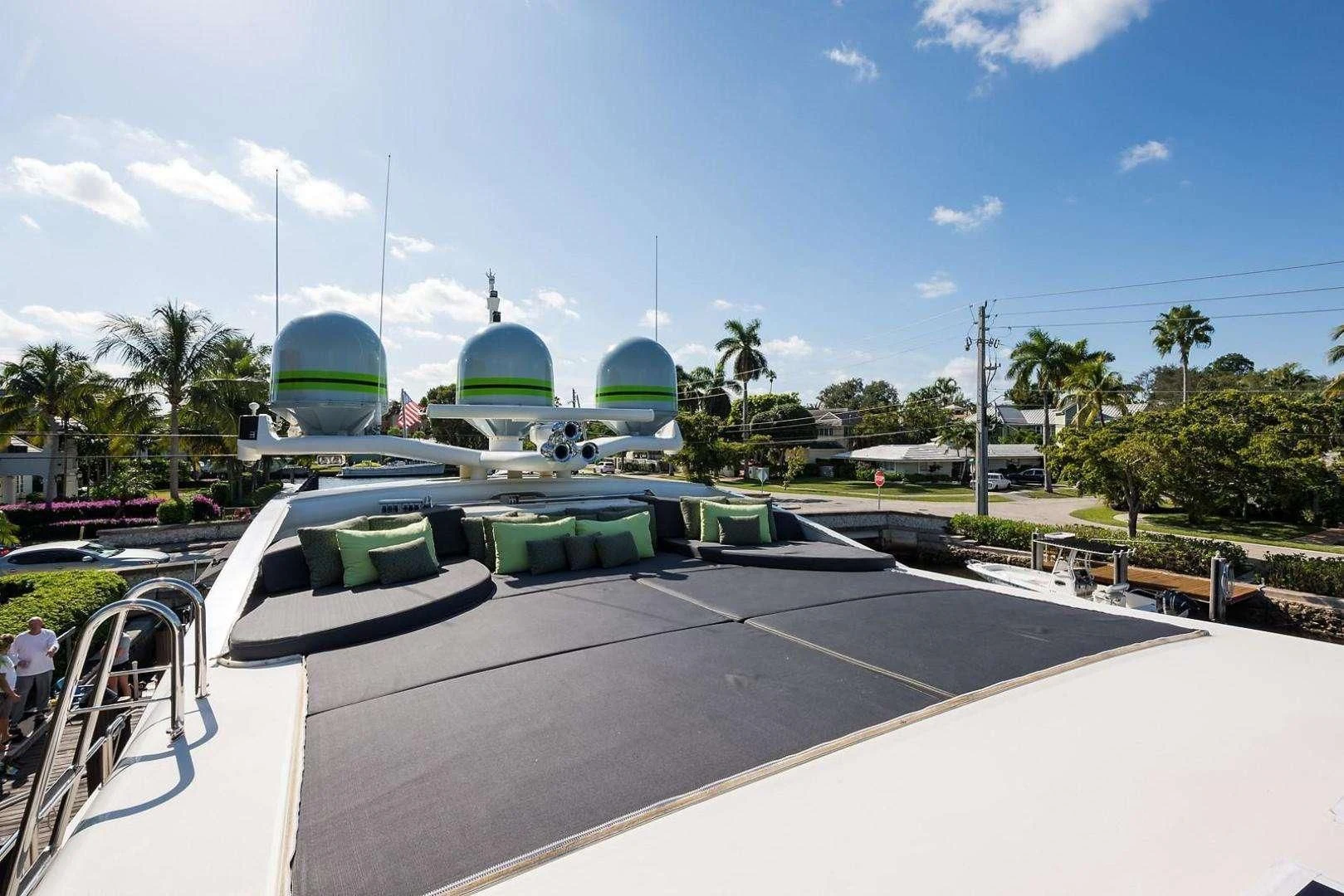 a large green dome shaped building aboard ENCORE Yacht for Sale