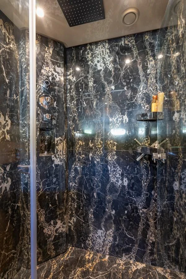 a wall with lights and a wall aboard ENCORE Yacht for Sale