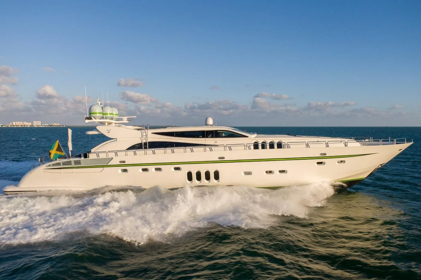 a boat splashing in the water aboard ENCORE Yacht for Sale
