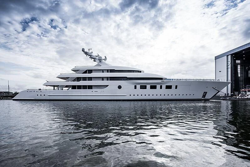 a large white yacht aboard BLISS Yacht for Sale