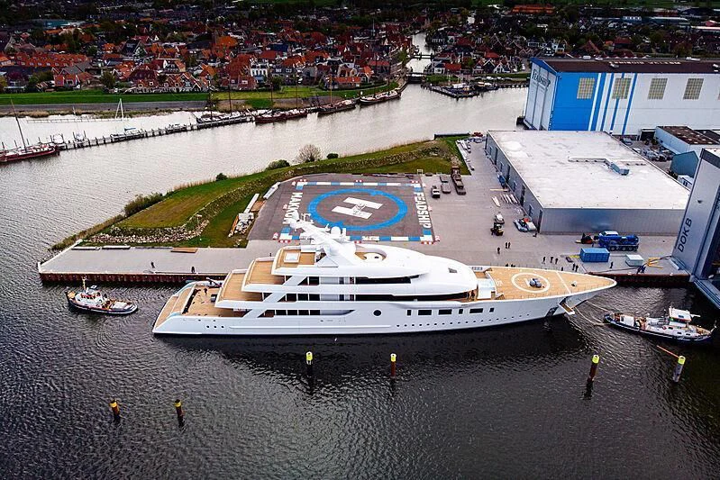 a large stadium with many boats aboard BLISS Yacht for Sale