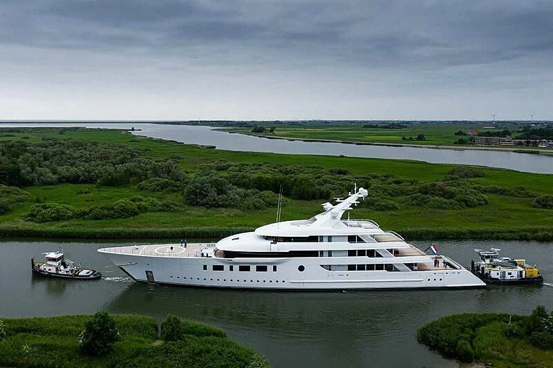 a large white yacht aboard BLISS Yacht for Sale