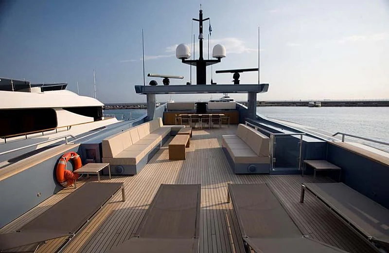 a deck with a ship on it aboard QUEEN BLUE Yacht for Sale