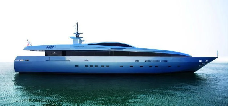 a large ship in the water aboard QUEEN BLUE Yacht for Sale
