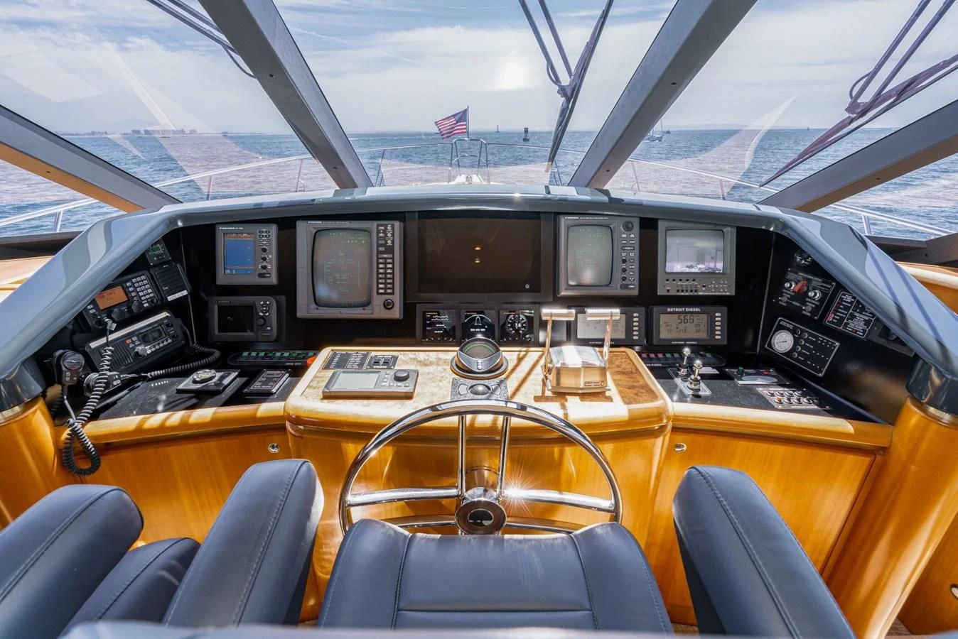 inside of a car aboard MAHANA Yacht for Sale