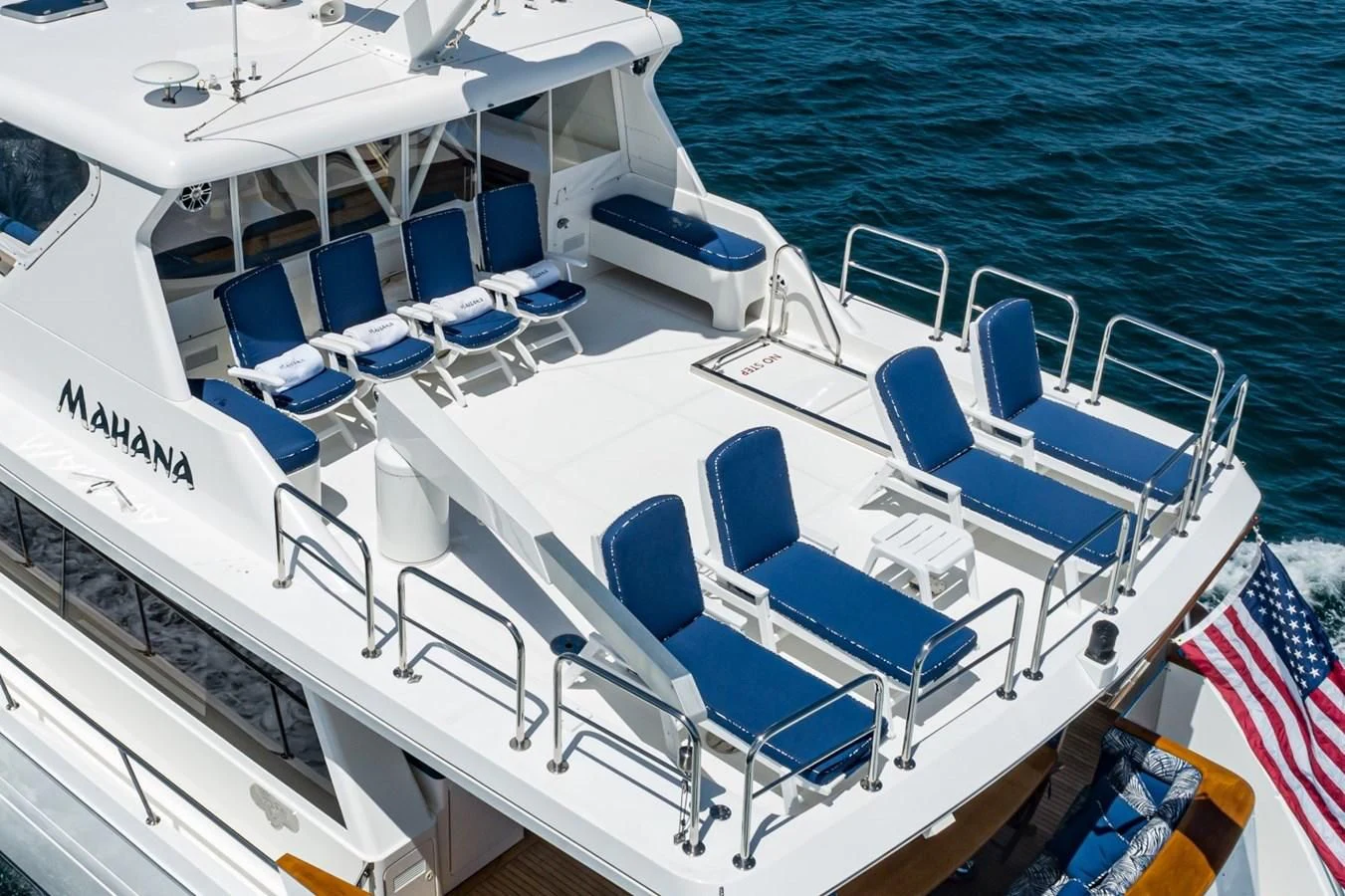 a boat on the water aboard MAHANA Yacht for Sale