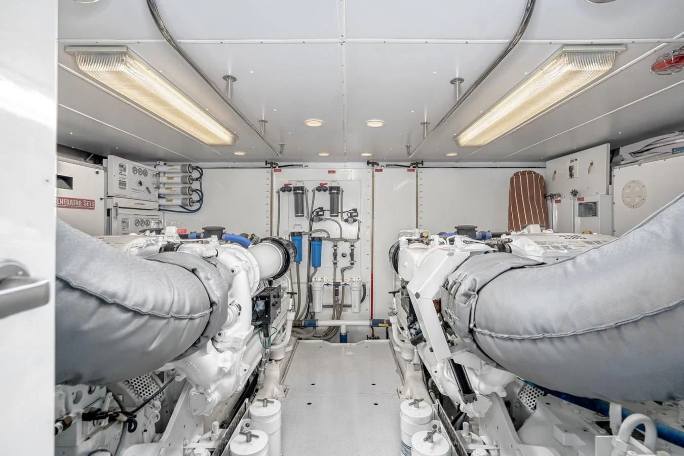 a room with machinery aboard MAHANA Yacht for Sale