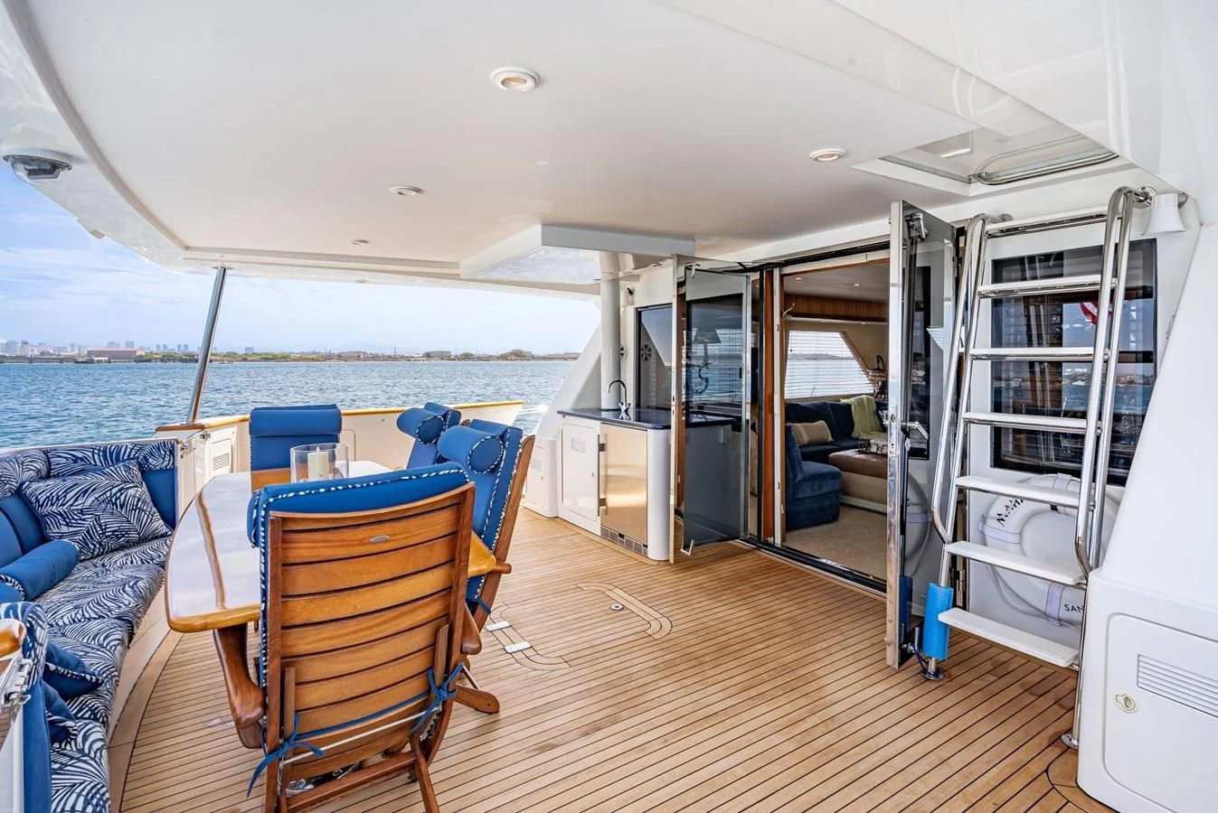 a boat on the water aboard MAHANA Yacht for Sale