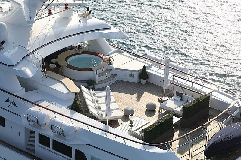 a boat on the water aboard PREDICTION Yacht for Sale