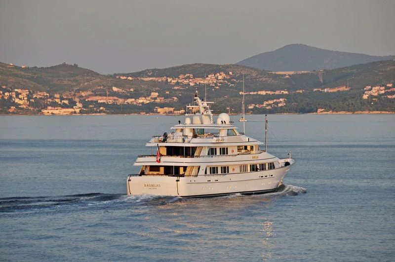 a boat in the water aboard PREDICTION Yacht for Sale