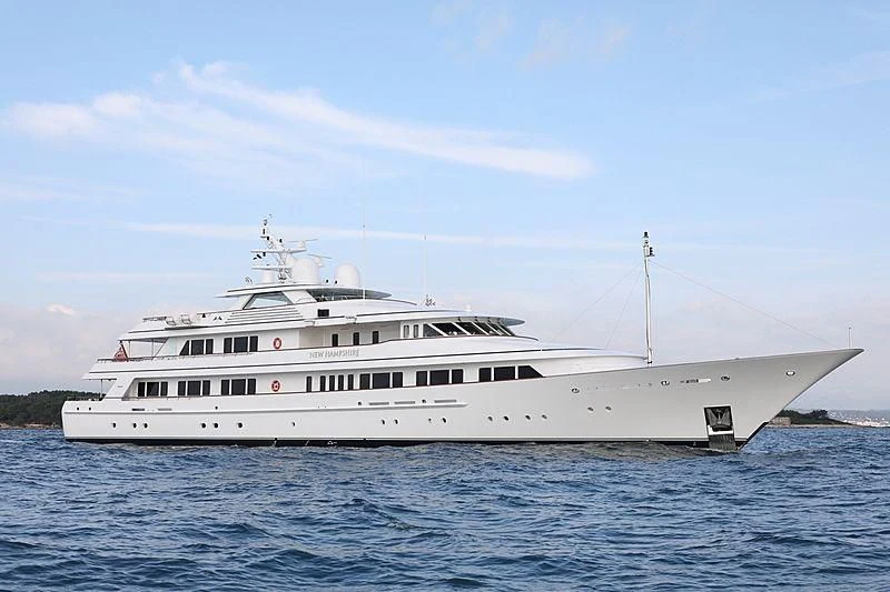 a large white ship in the water aboard PREDICTION Yacht for Sale