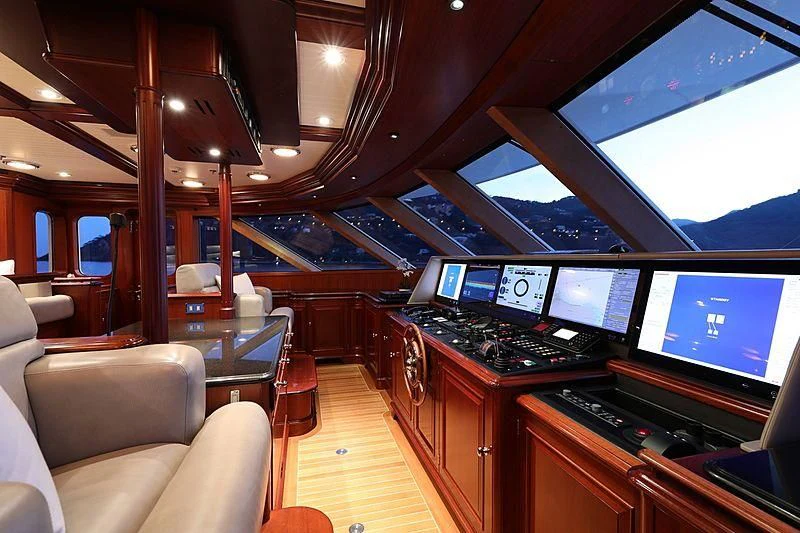 inside of a train aboard PREDICTION Yacht for Sale