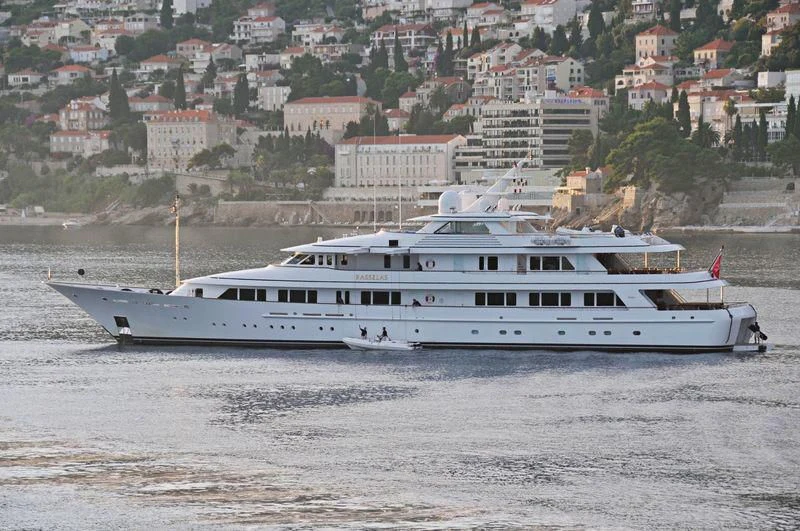 a boat in the water aboard PREDICTION Yacht for Sale